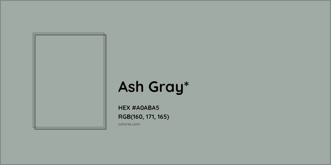 HEX #A0ABA5 Color Name, Color Code, Palettes, Similar Paints, Images