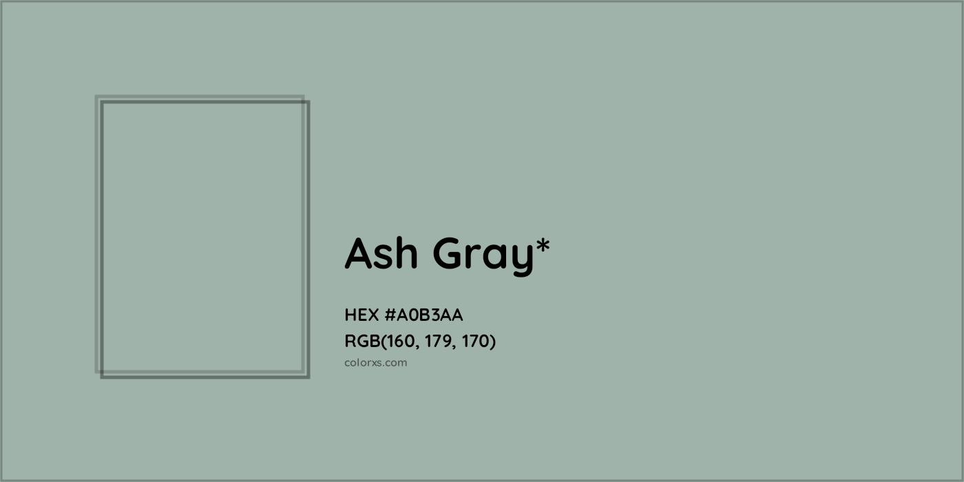 HEX #A0B3AA Color Name, Color Code, Palettes, Similar Paints, Images