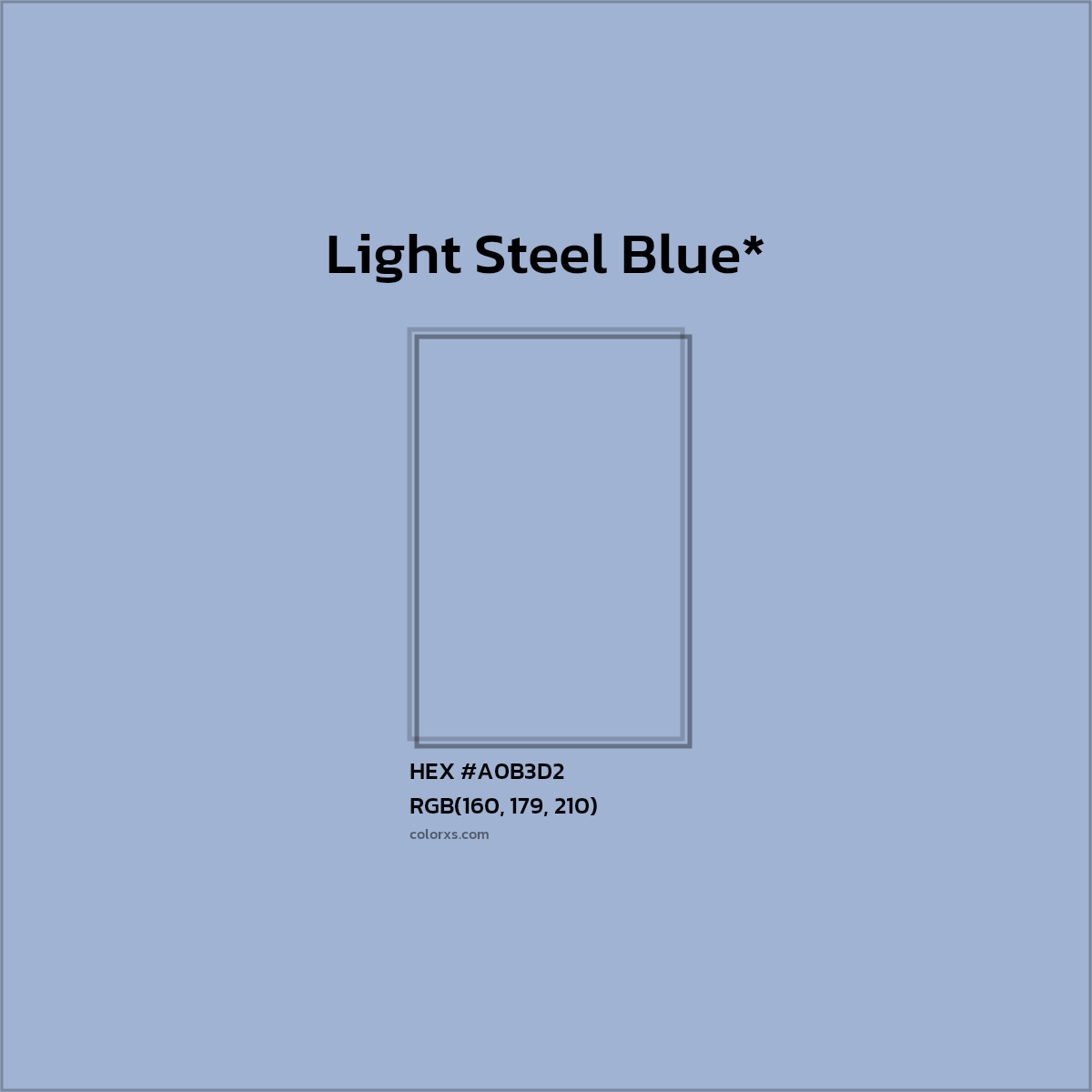 HEX #A0B3D2 Color Name, Color Code, Palettes, Similar Paints, Images