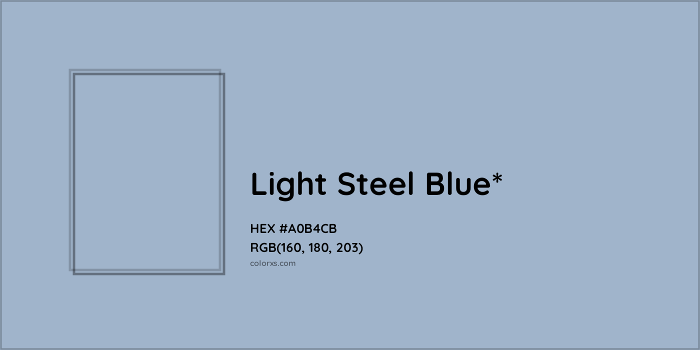 HEX #A0B4CB Color Name, Color Code, Palettes, Similar Paints, Images