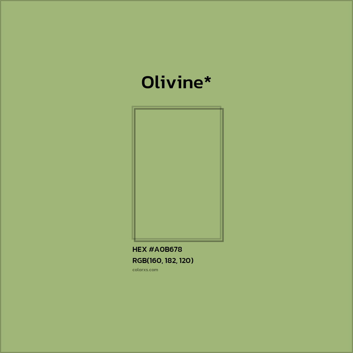 HEX #A0B678 Color Name, Color Code, Palettes, Similar Paints, Images