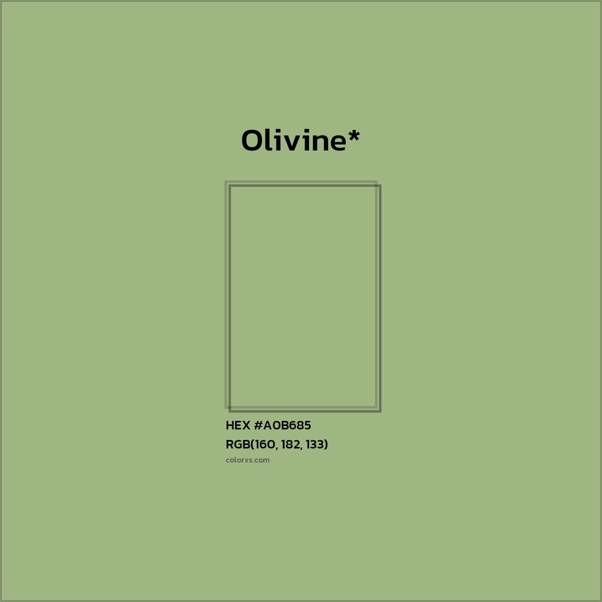 HEX #A0B685 Color Name, Color Code, Palettes, Similar Paints, Images