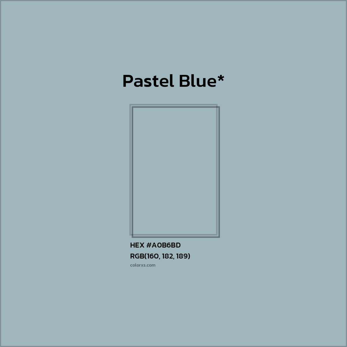 HEX #A0B6BD Color Name, Color Code, Palettes, Similar Paints, Images