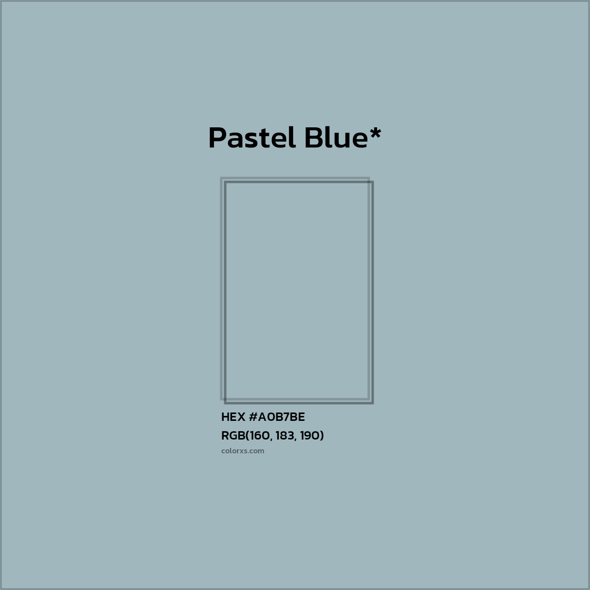HEX #A0B7BE Color Name, Color Code, Palettes, Similar Paints, Images