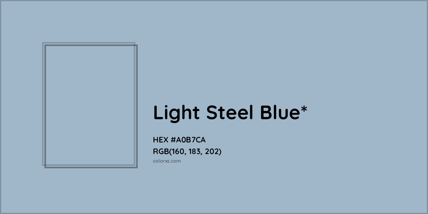 HEX #A0B7CA Color Name, Color Code, Palettes, Similar Paints, Images