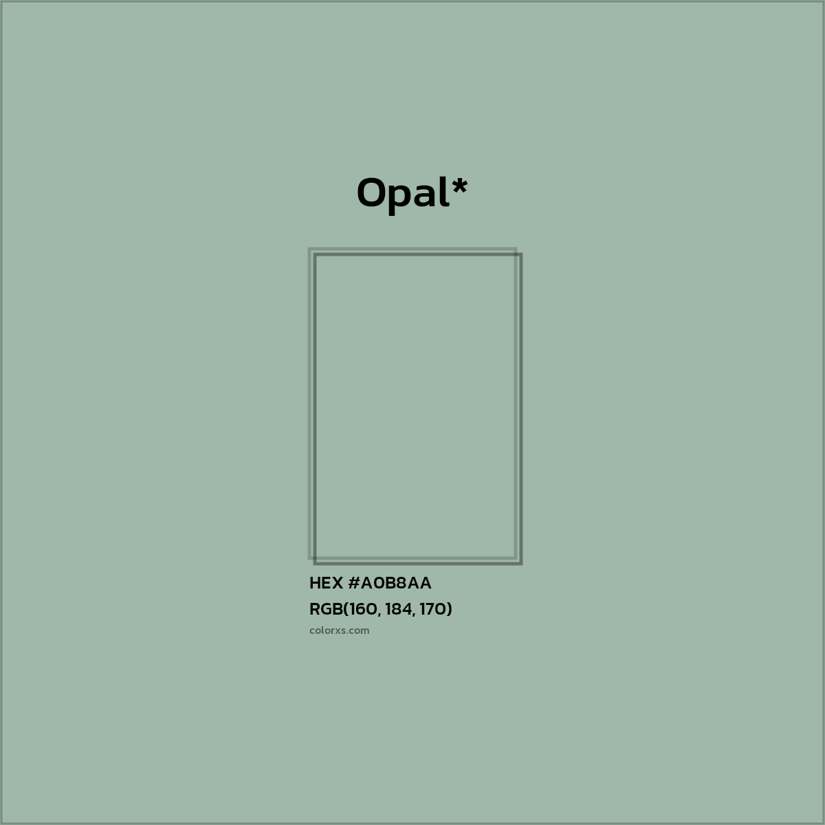 HEX #A0B8AA Color Name, Color Code, Palettes, Similar Paints, Images