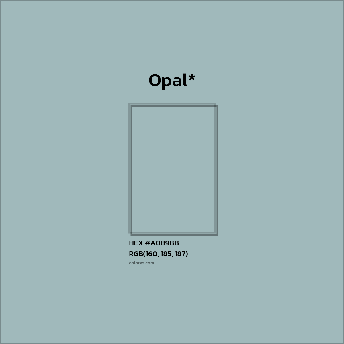 HEX #A0B9BB Color Name, Color Code, Palettes, Similar Paints, Images
