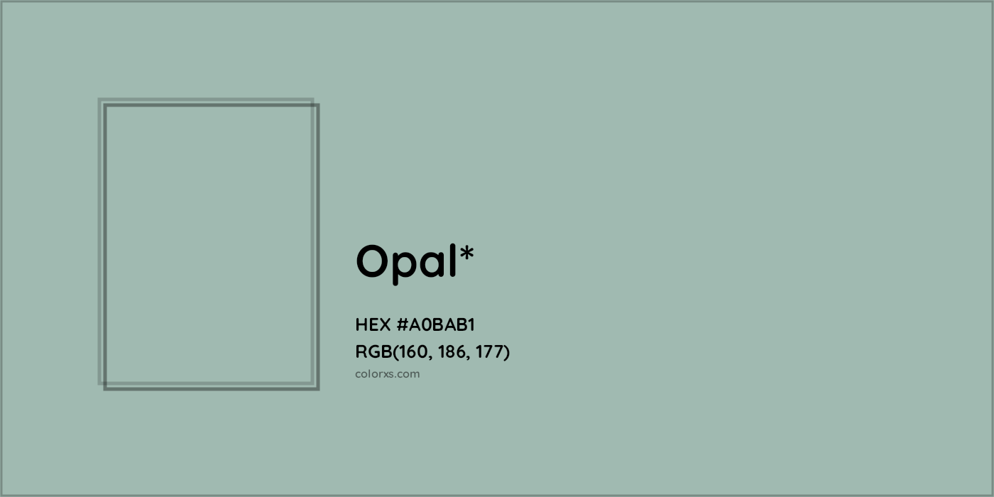 HEX #A0BAB1 Color Name, Color Code, Palettes, Similar Paints, Images