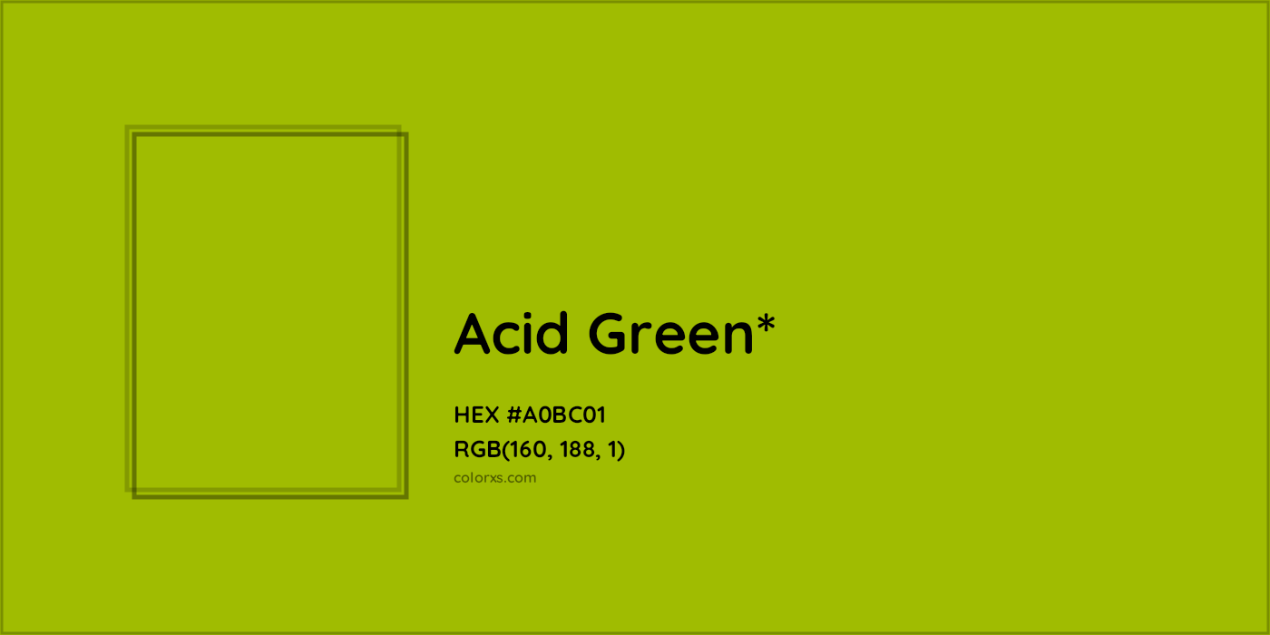 HEX #A0BC01 Color Name, Color Code, Palettes, Similar Paints, Images