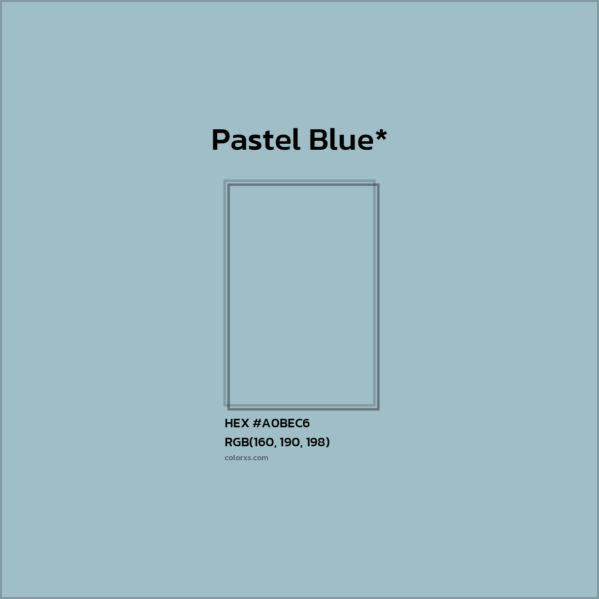HEX #A0BEC6 Color Name, Color Code, Palettes, Similar Paints, Images