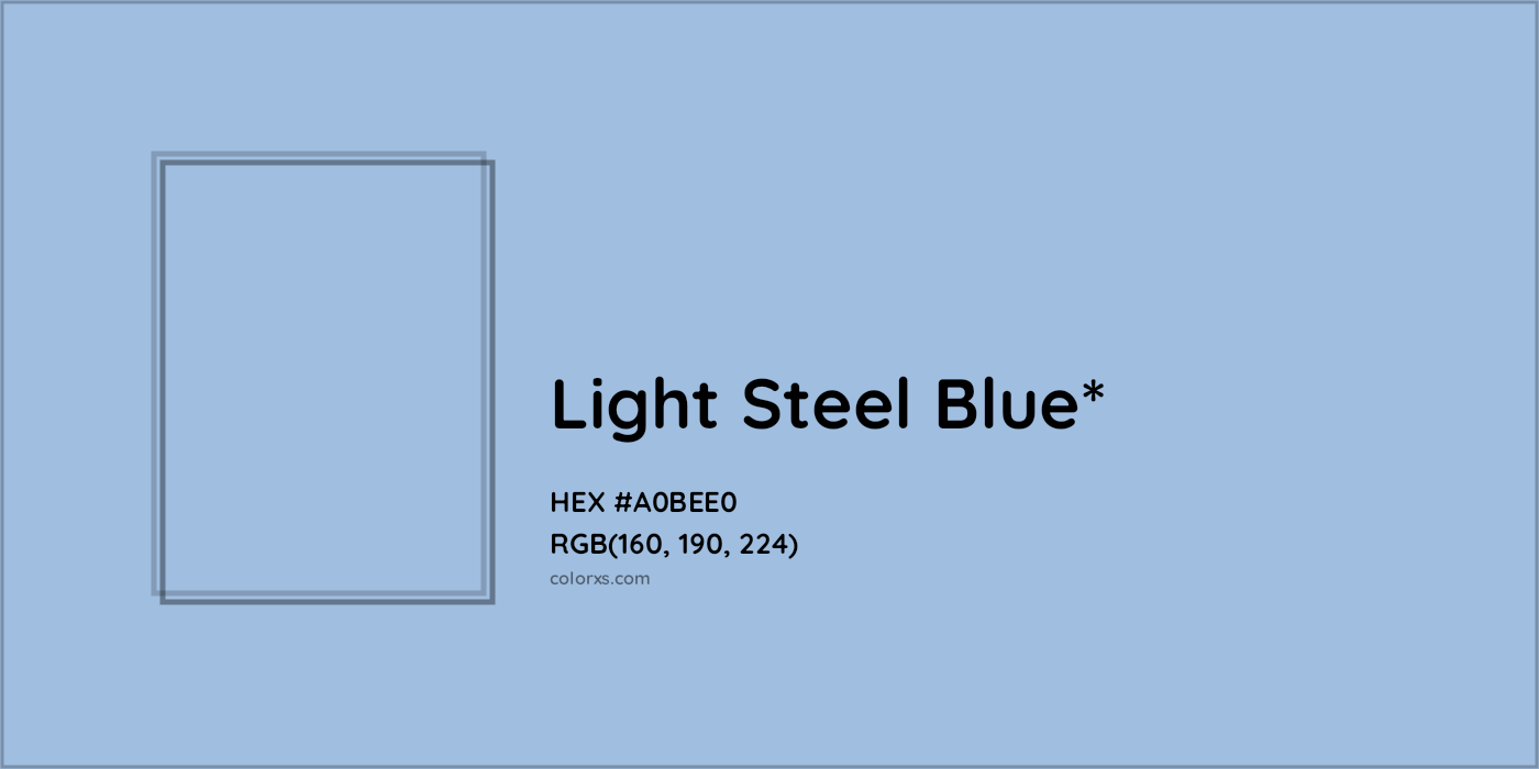 HEX #A0BEE0 Color Name, Color Code, Palettes, Similar Paints, Images