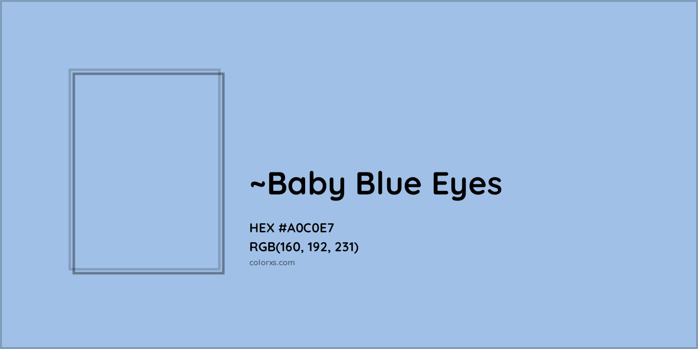 HEX #A0C0E7 Color Name, Color Code, Palettes, Similar Paints, Images