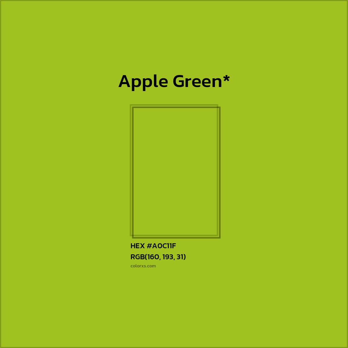 HEX #A0C11F Color Name, Color Code, Palettes, Similar Paints, Images