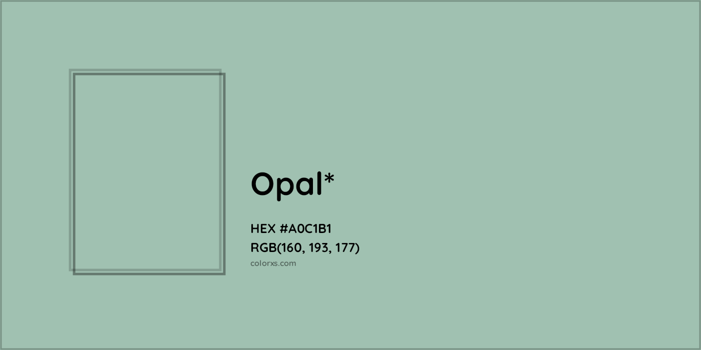 HEX #A0C1B1 Color Name, Color Code, Palettes, Similar Paints, Images
