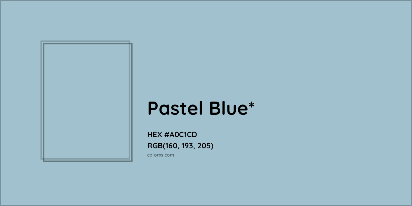 HEX #A0C1CD Color Name, Color Code, Palettes, Similar Paints, Images