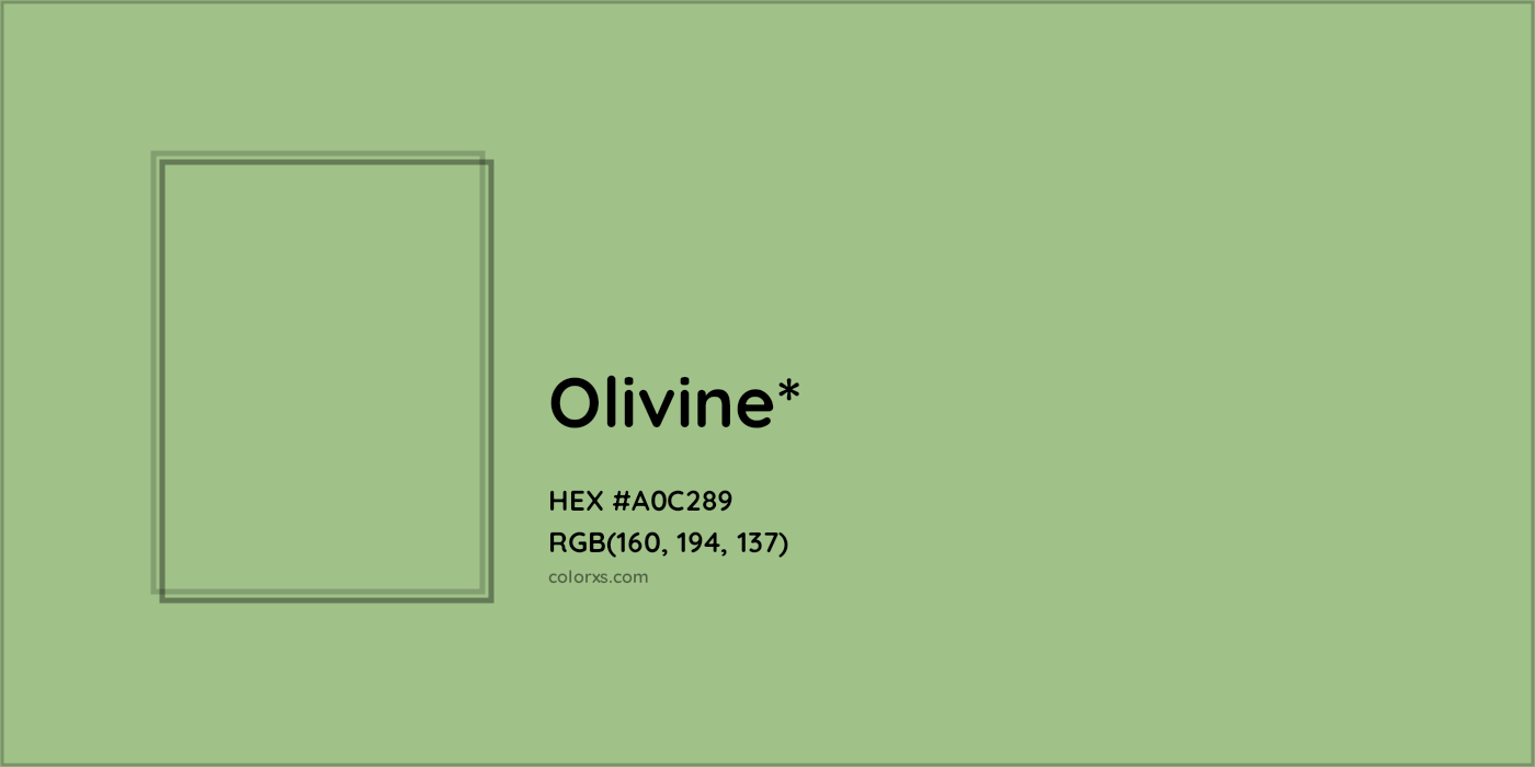 HEX #A0C289 Color Name, Color Code, Palettes, Similar Paints, Images