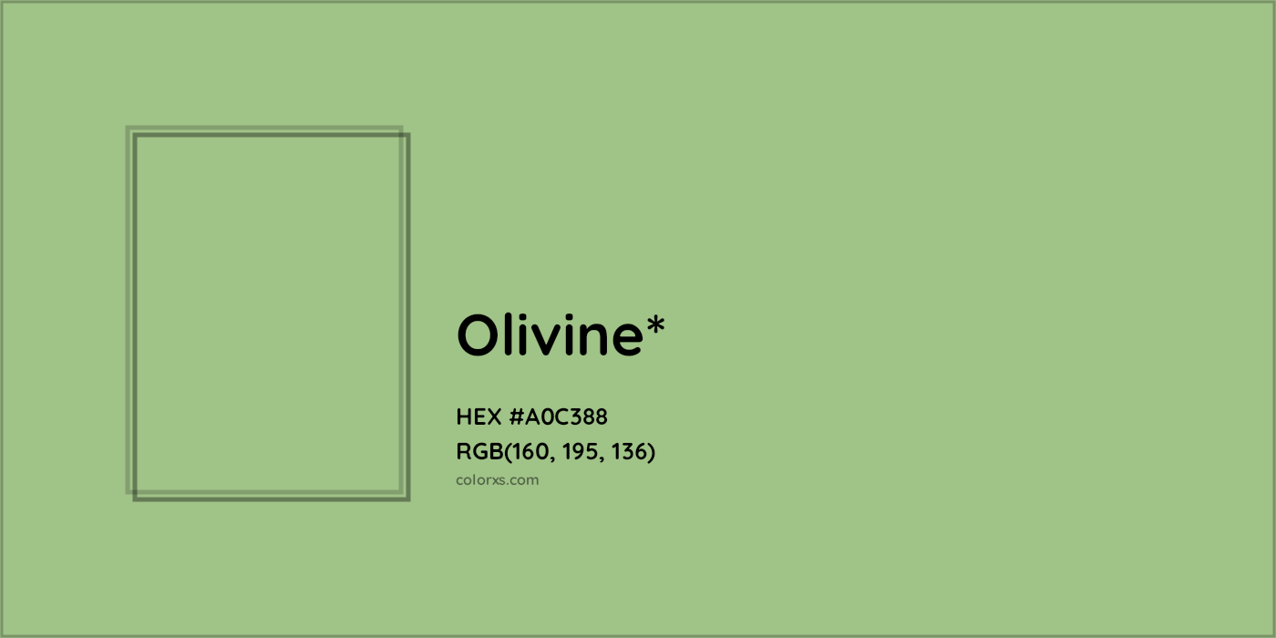 HEX #A0C388 Color Name, Color Code, Palettes, Similar Paints, Images