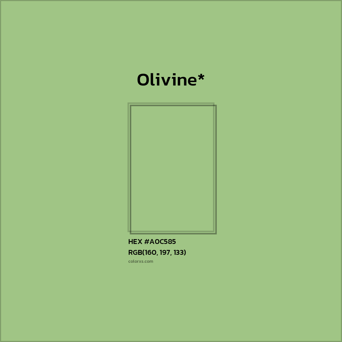 HEX #A0C585 Color Name, Color Code, Palettes, Similar Paints, Images