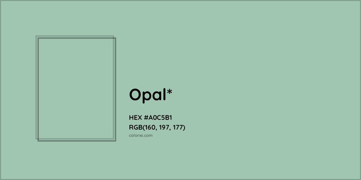 HEX #A0C5B1 Color Name, Color Code, Palettes, Similar Paints, Images