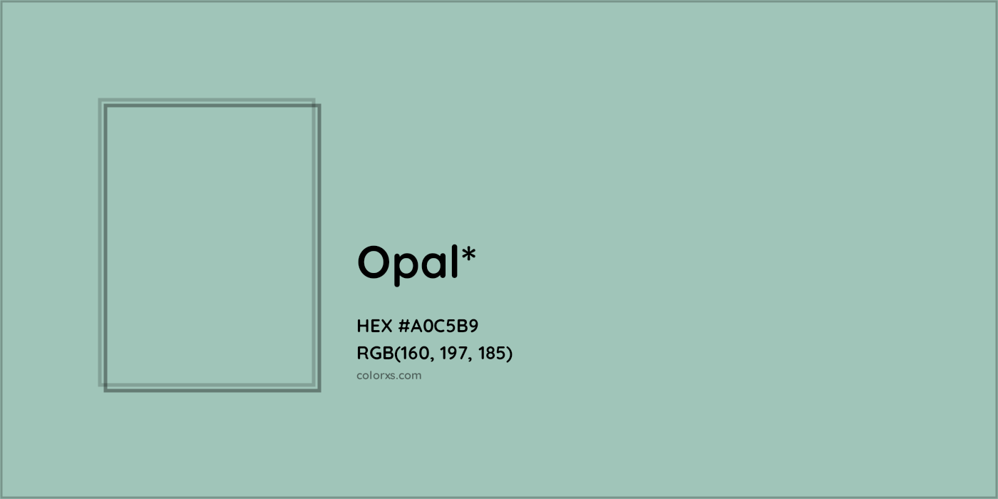 HEX #A0C5B9 Color Name, Color Code, Palettes, Similar Paints, Images