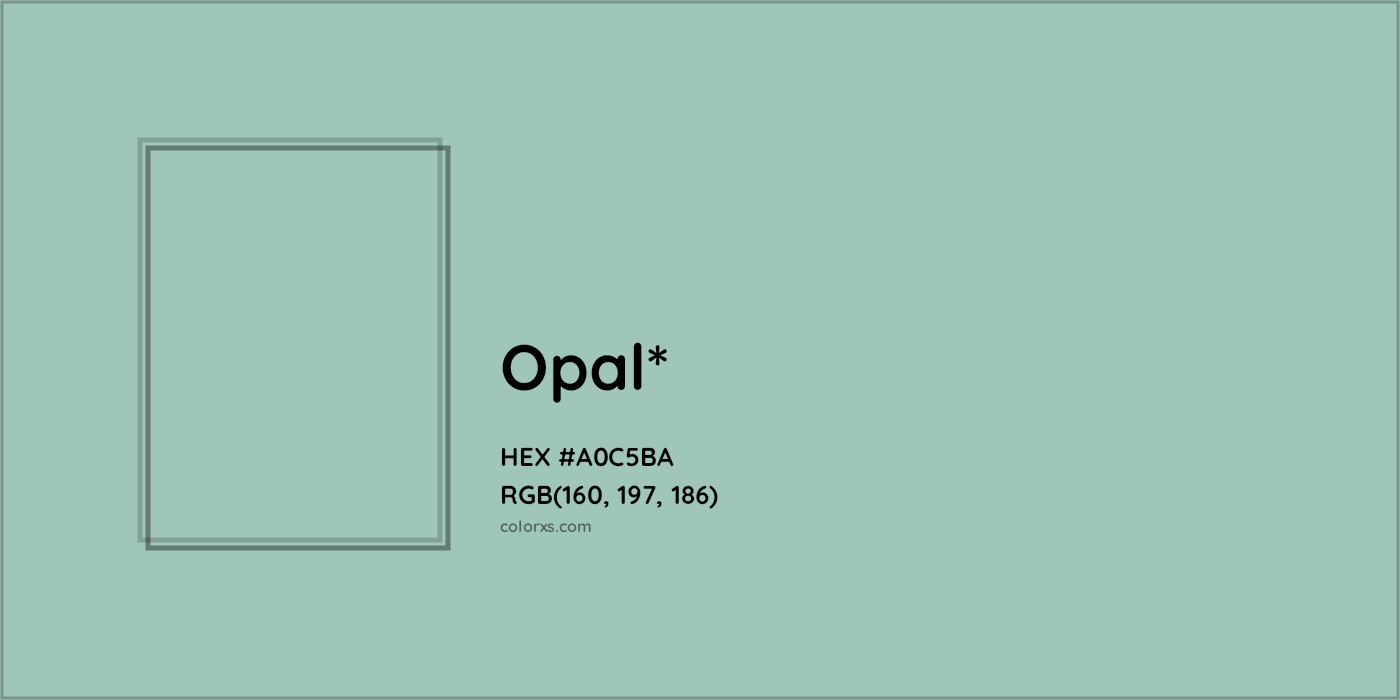HEX #A0C5BA Color Name, Color Code, Palettes, Similar Paints, Images