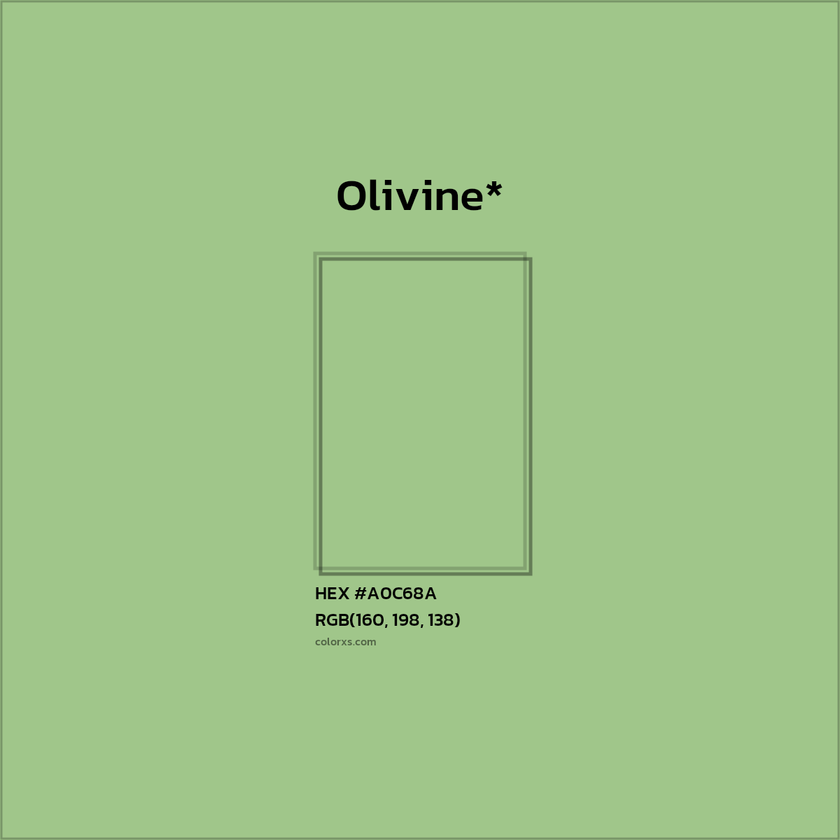 HEX #A0C68A Color Name, Color Code, Palettes, Similar Paints, Images