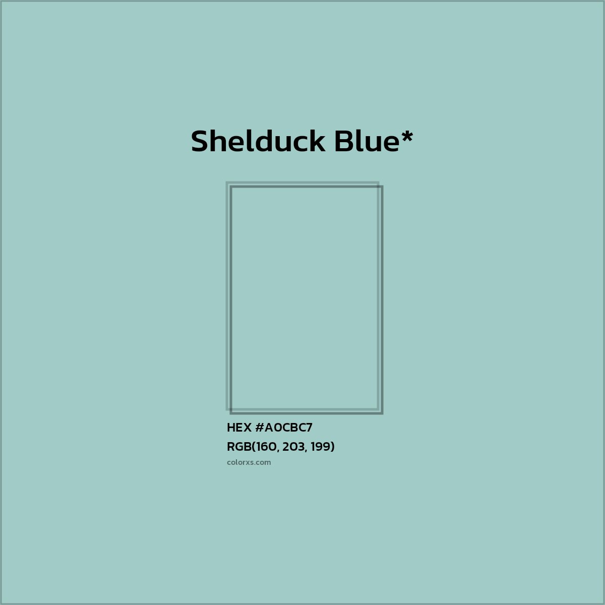 HEX #A0CBC7 Color Name, Color Code, Palettes, Similar Paints, Images