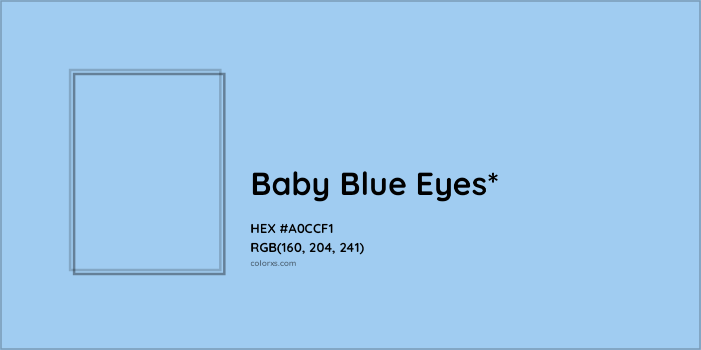 HEX #A0CCF1 Color Name, Color Code, Palettes, Similar Paints, Images