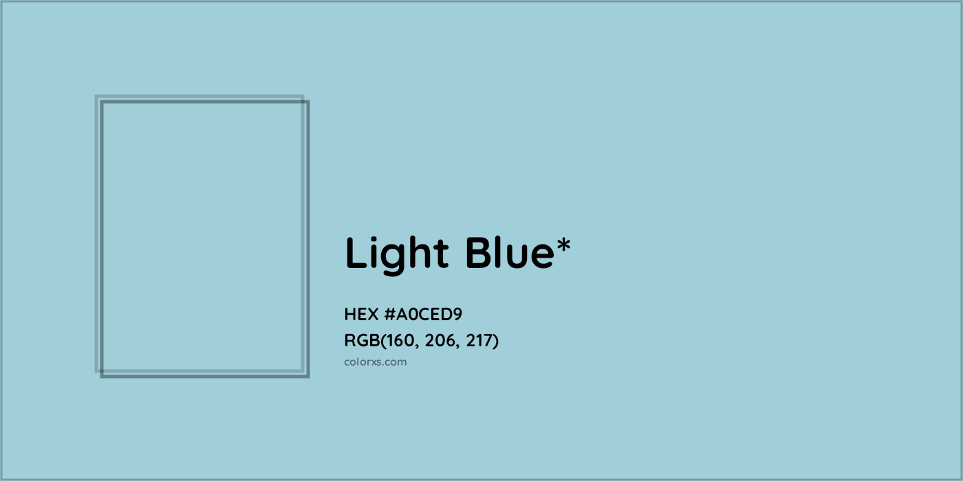 HEX #A0CED9 Color Name, Color Code, Palettes, Similar Paints, Images