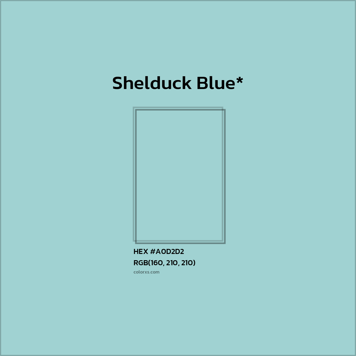 HEX #A0D2D2 Color Name, Color Code, Palettes, Similar Paints, Images