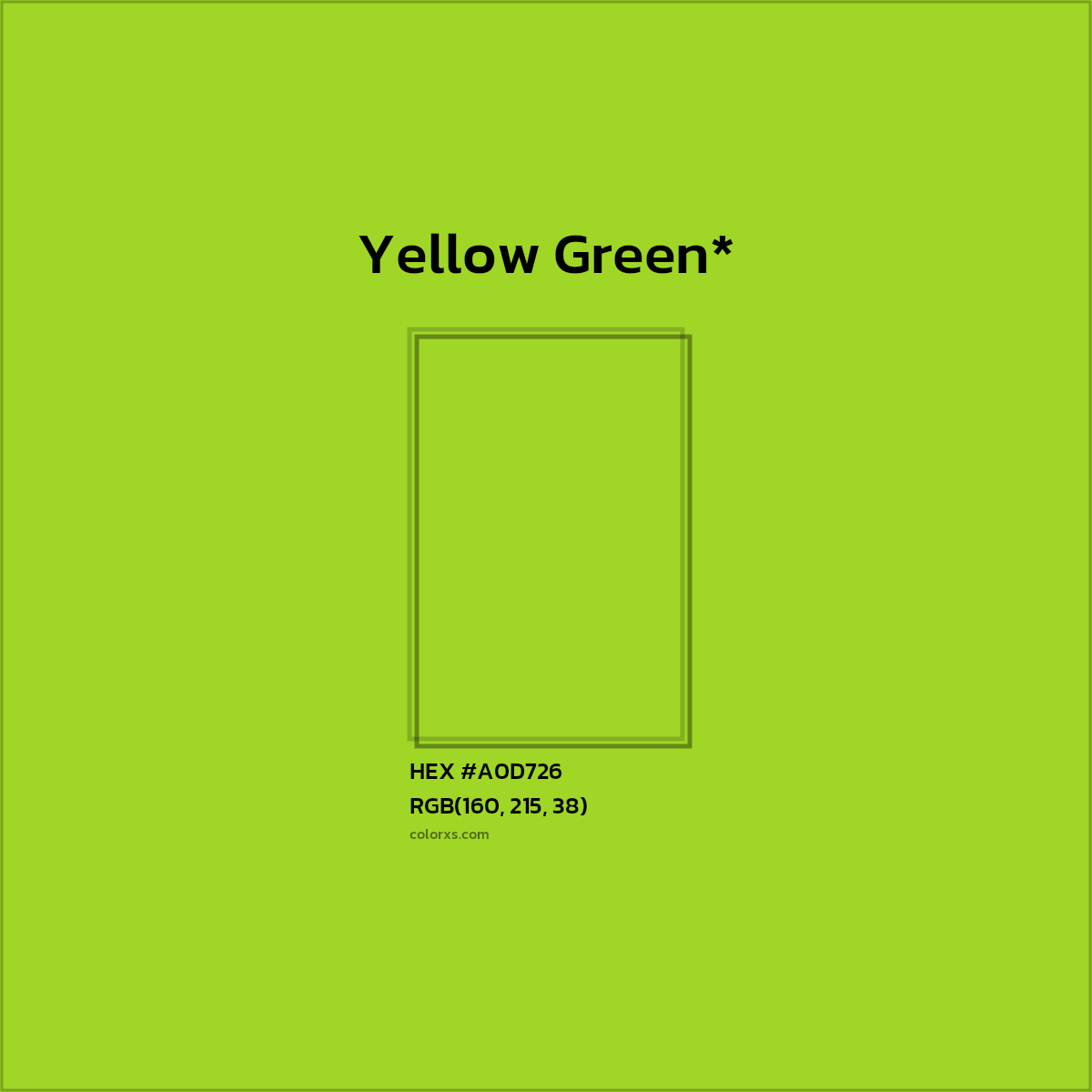 HEX #A0D726 Color Name, Color Code, Palettes, Similar Paints, Images