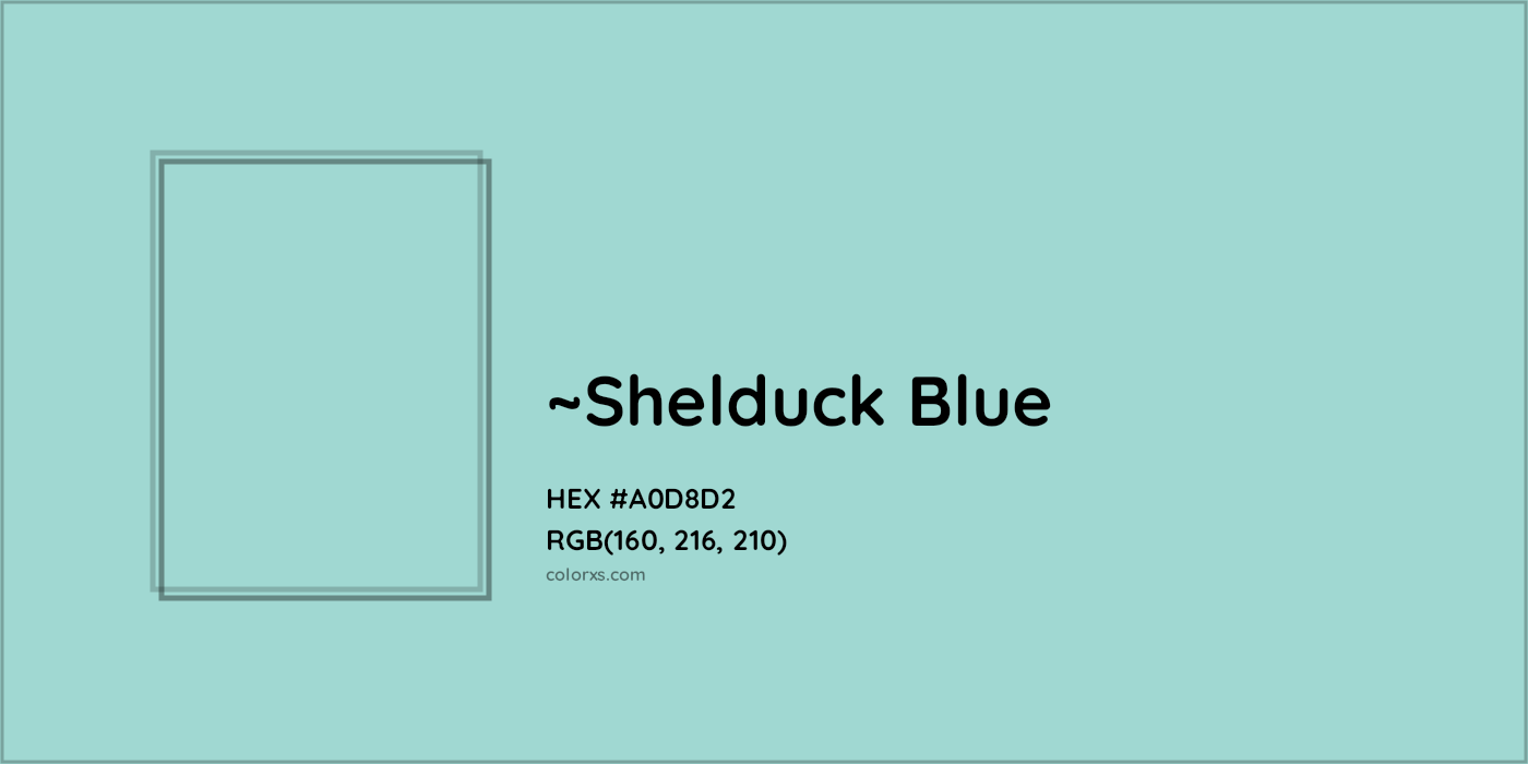 HEX #A0D8D2 Color Name, Color Code, Palettes, Similar Paints, Images