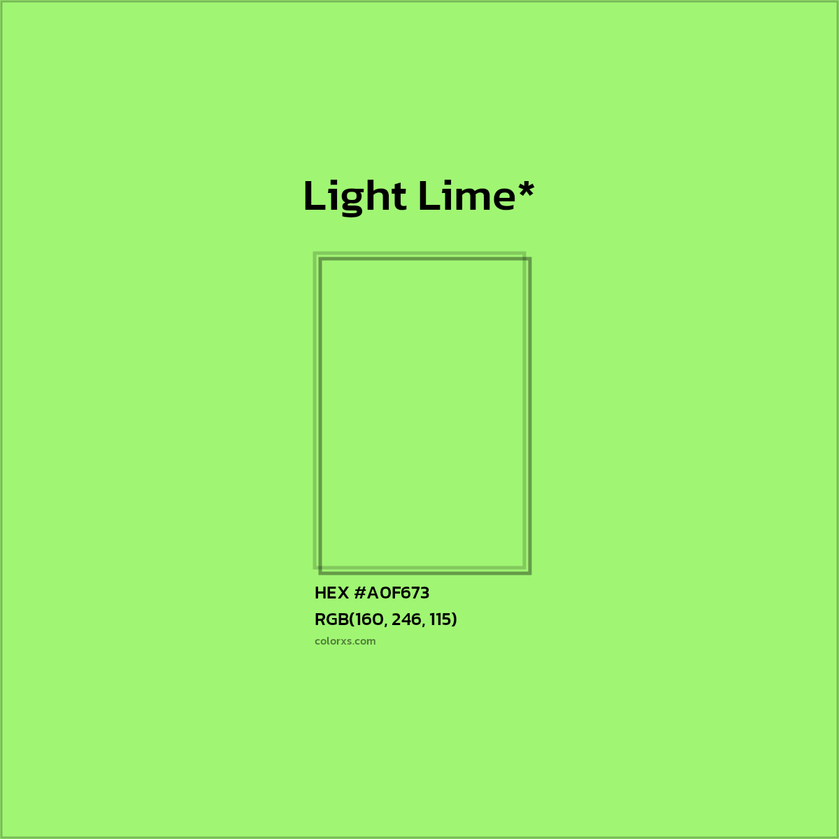 HEX #A0F673 Color Name, Color Code, Palettes, Similar Paints, Images