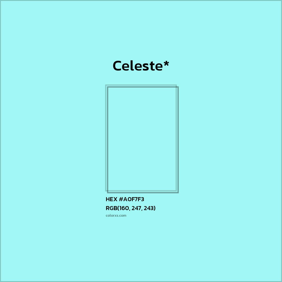 HEX #A0F7F3 Color Name, Color Code, Palettes, Similar Paints, Images