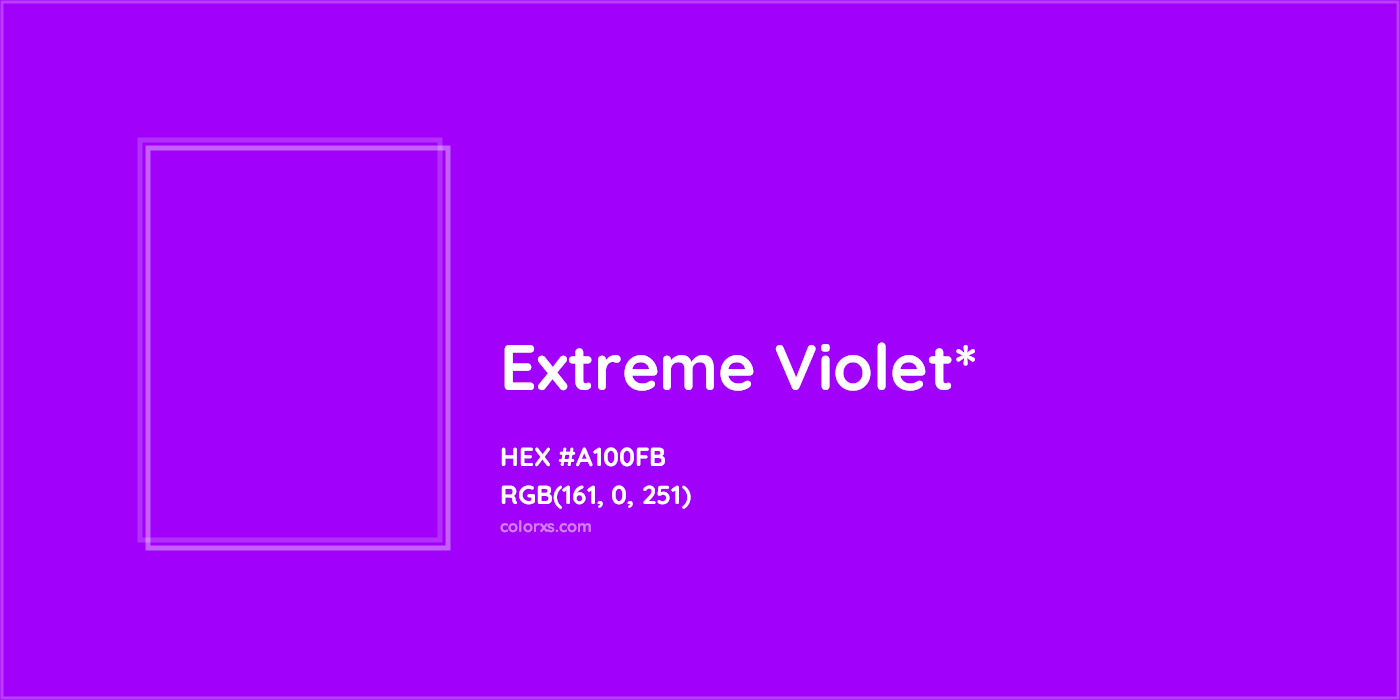 HEX #A100FB Color Name, Color Code, Palettes, Similar Paints, Images