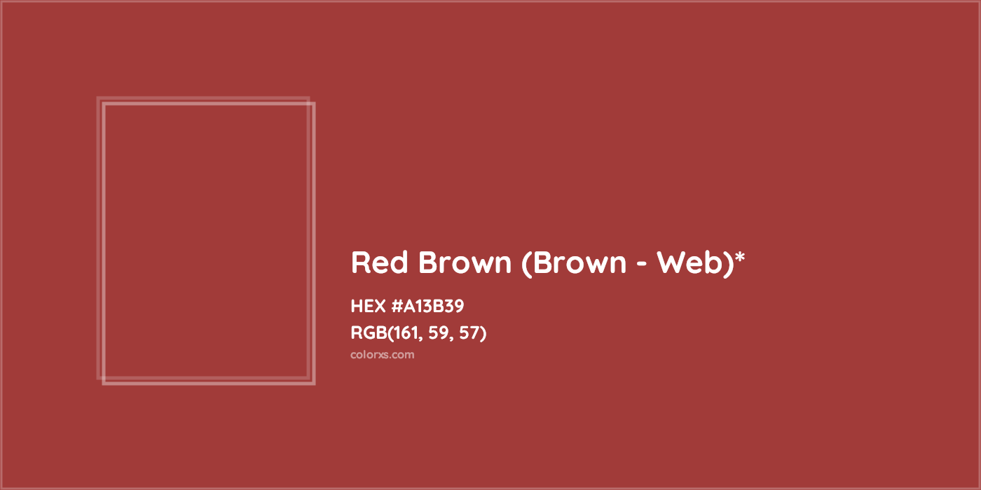 HEX #A13B39 Color Name, Color Code, Palettes, Similar Paints, Images
