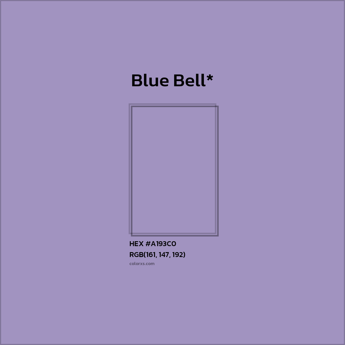 HEX #A193C0 Color Name, Color Code, Palettes, Similar Paints, Images