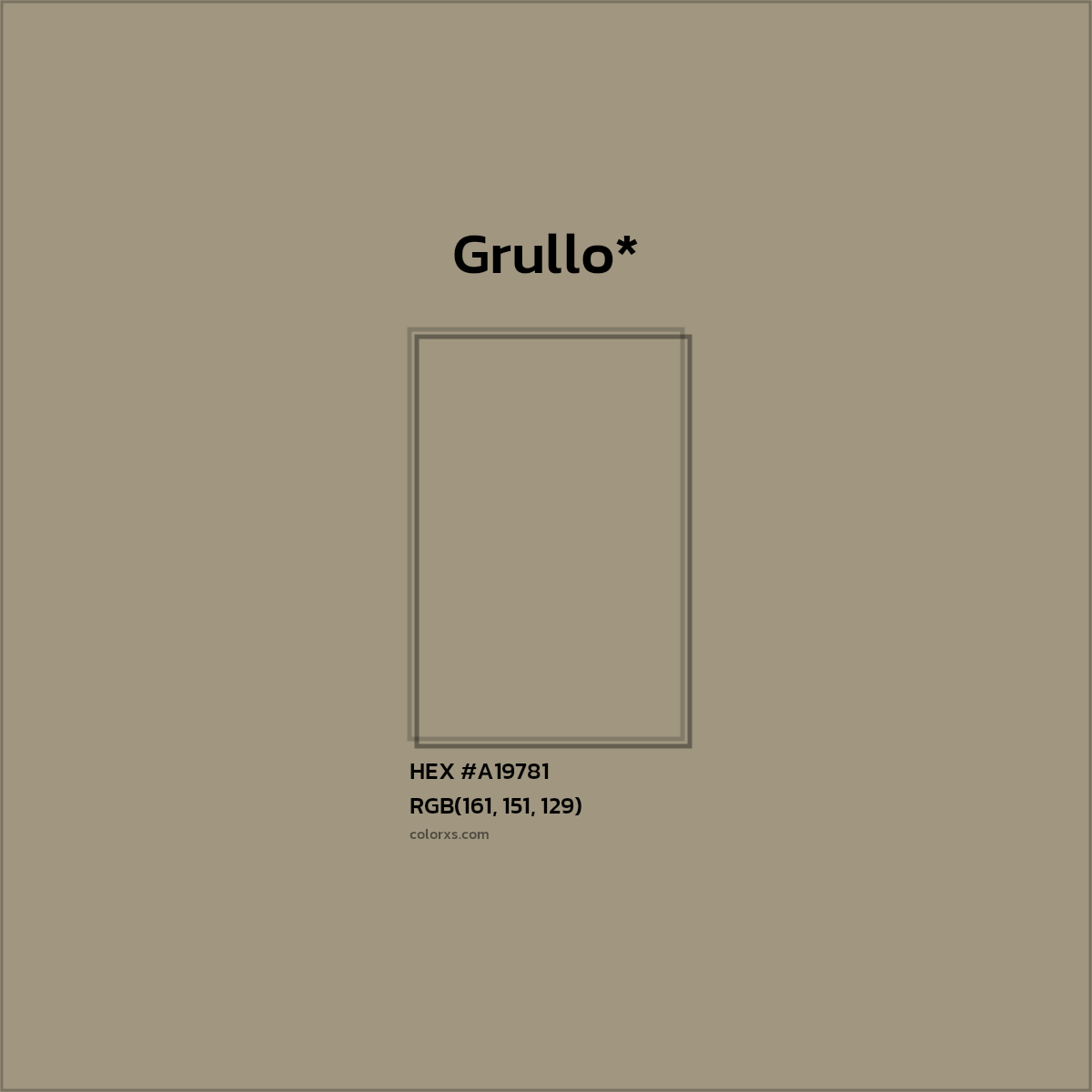 HEX #A19781 Color Name, Color Code, Palettes, Similar Paints, Images
