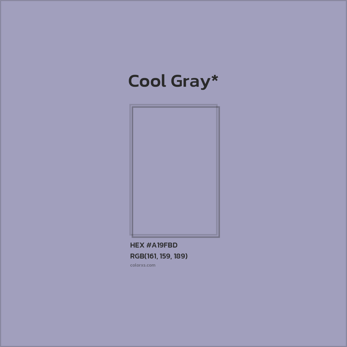 HEX #A19FBD Color Name, Color Code, Palettes, Similar Paints, Images