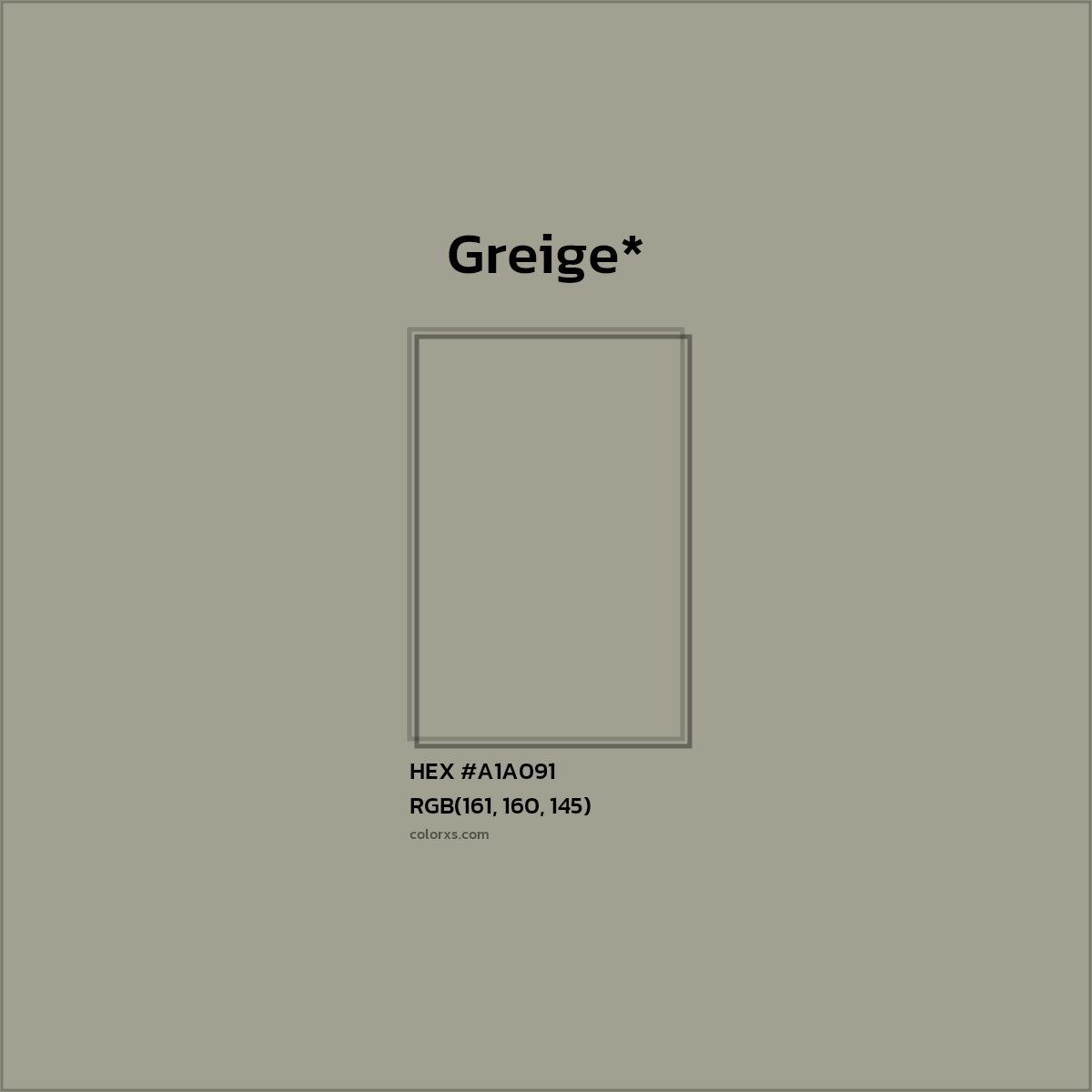HEX #A1A091 Color Name, Color Code, Palettes, Similar Paints, Images
