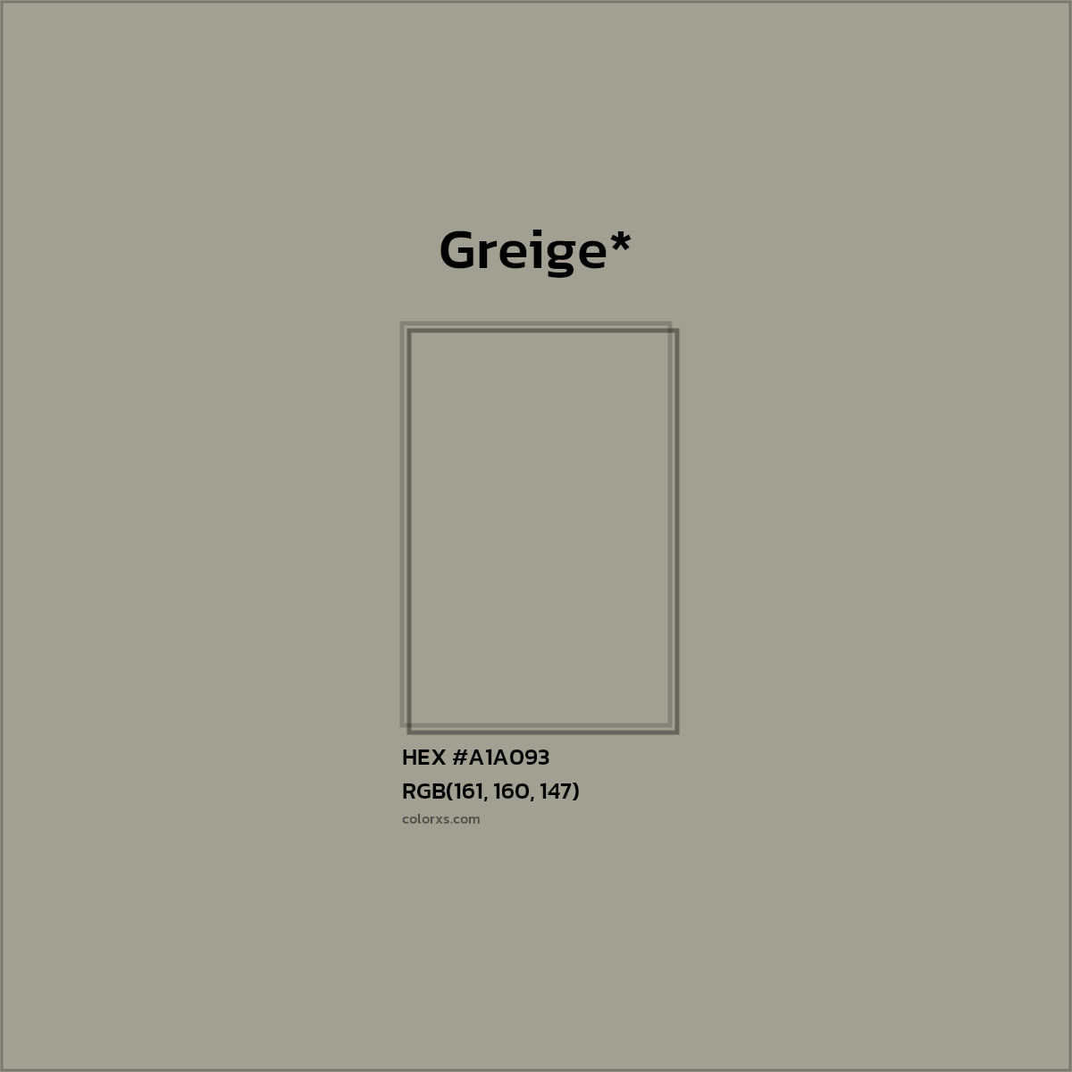 HEX #A1A093 Color Name, Color Code, Palettes, Similar Paints, Images