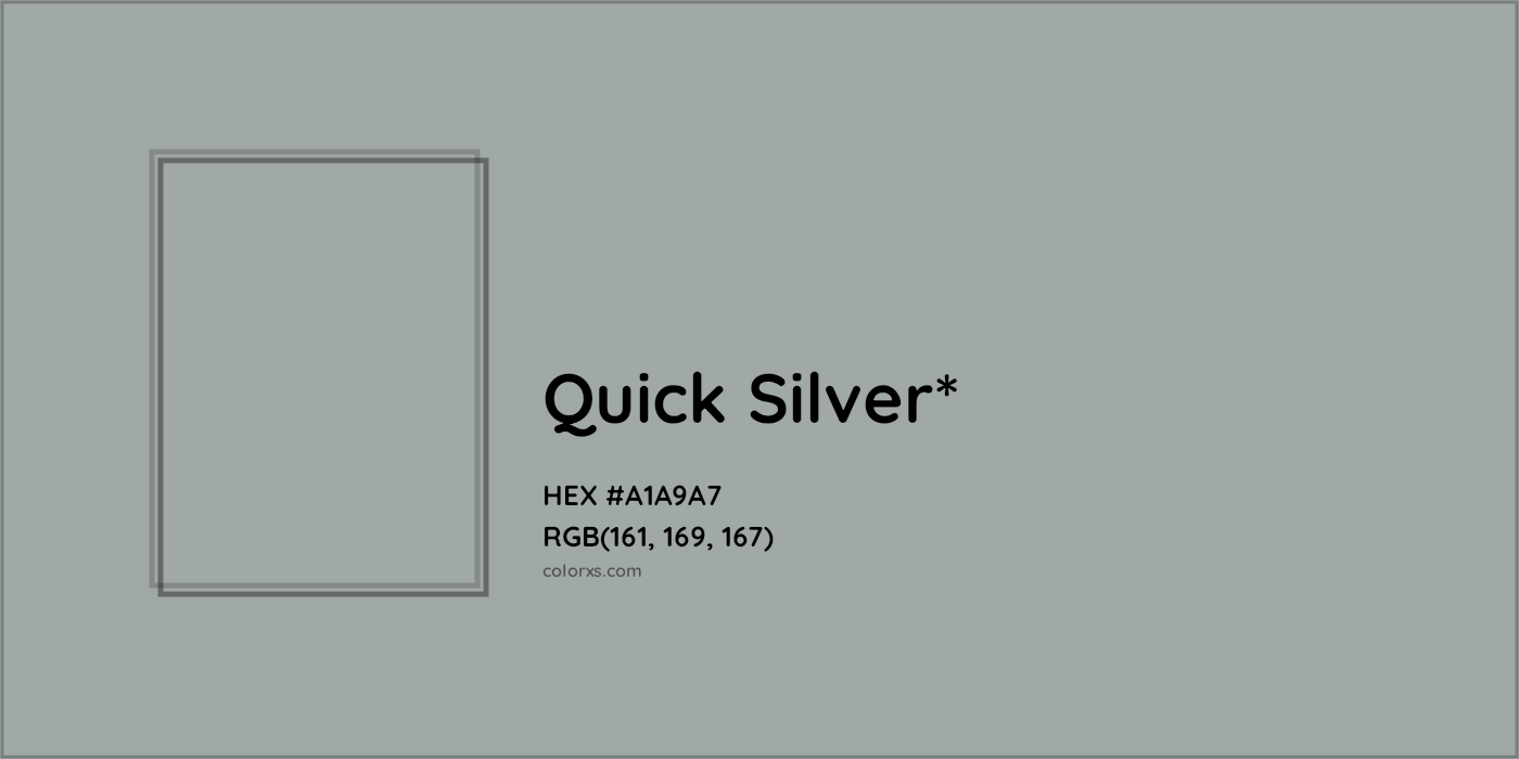 HEX #A1A9A7 Color Name, Color Code, Palettes, Similar Paints, Images