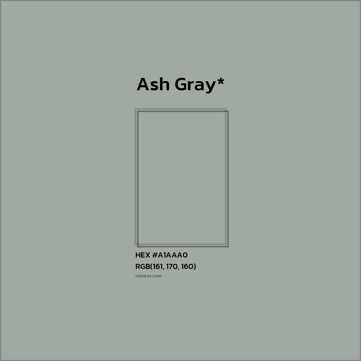 HEX #A1AAA0 Color Name, Color Code, Palettes, Similar Paints, Images