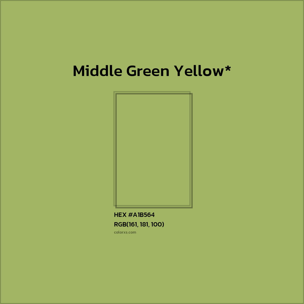 HEX #A1B564 Color Name, Color Code, Palettes, Similar Paints, Images