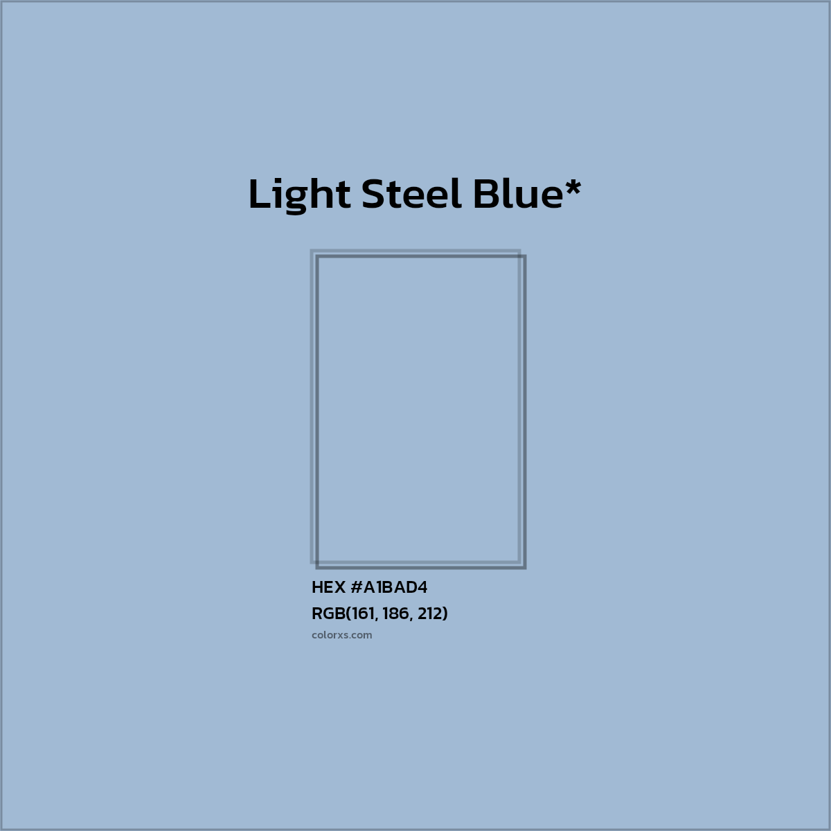 HEX #A1BAD4 Color Name, Color Code, Palettes, Similar Paints, Images