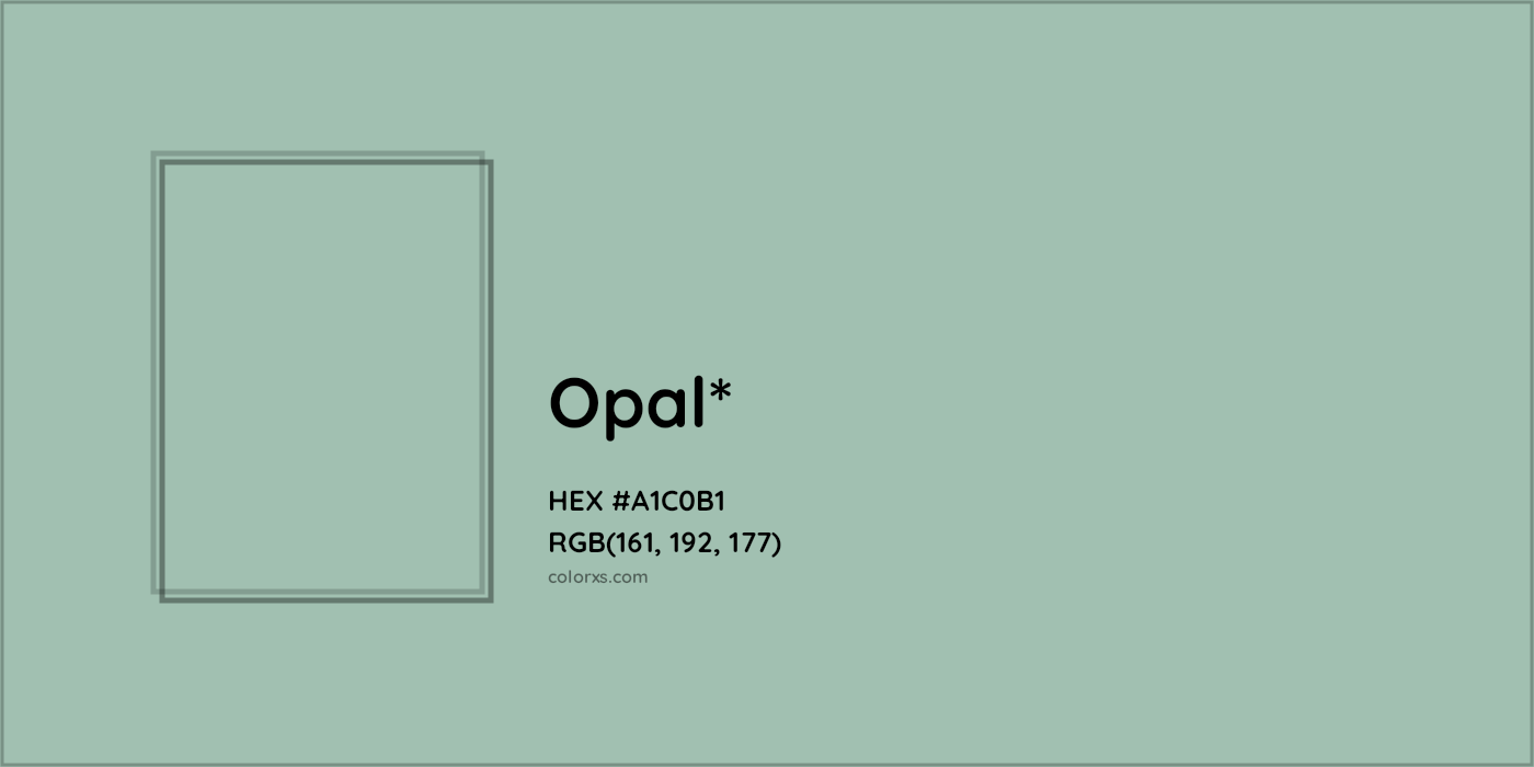 HEX #A1C0B1 Color Name, Color Code, Palettes, Similar Paints, Images