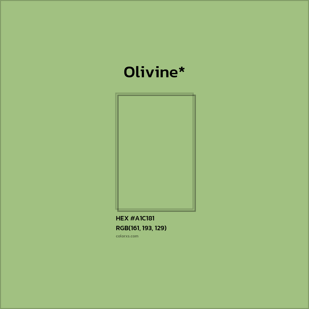 HEX #A1C181 Color Name, Color Code, Palettes, Similar Paints, Images