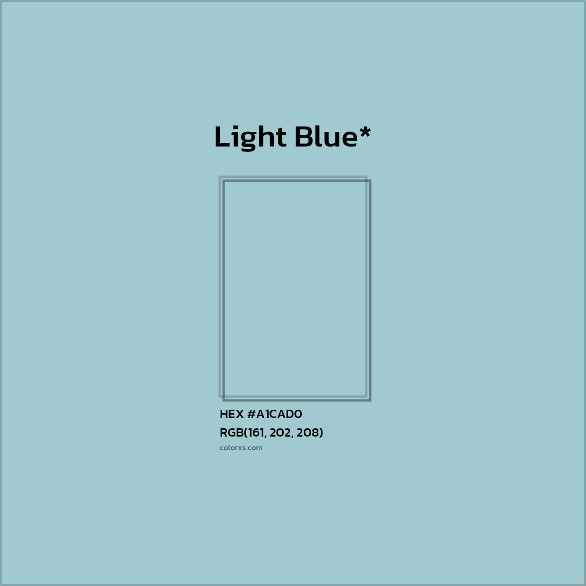 HEX #A1CAD0 Color Name, Color Code, Palettes, Similar Paints, Images