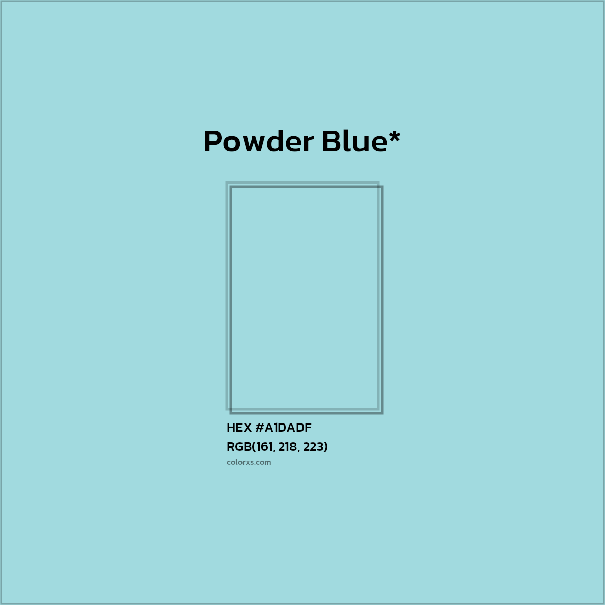 HEX #A1DADF Color Name, Color Code, Palettes, Similar Paints, Images