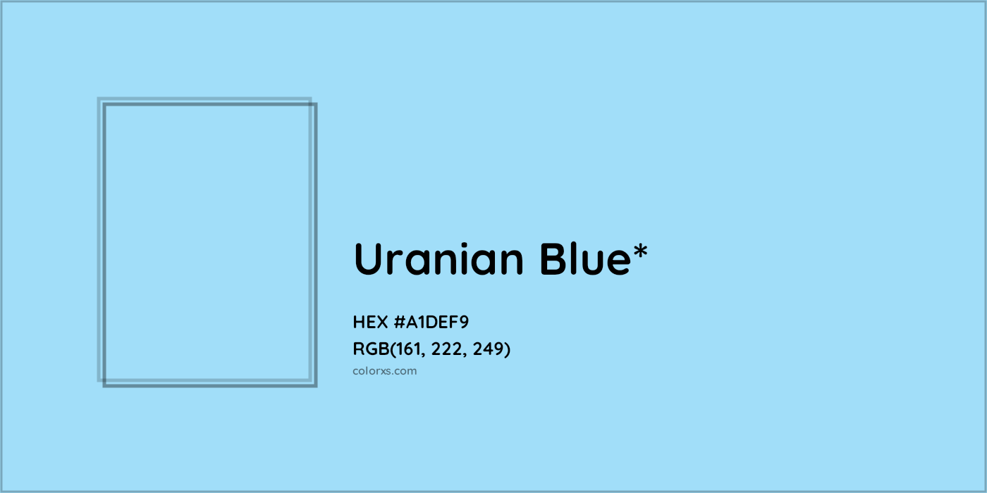 HEX #A1DEF9 Color Name, Color Code, Palettes, Similar Paints, Images